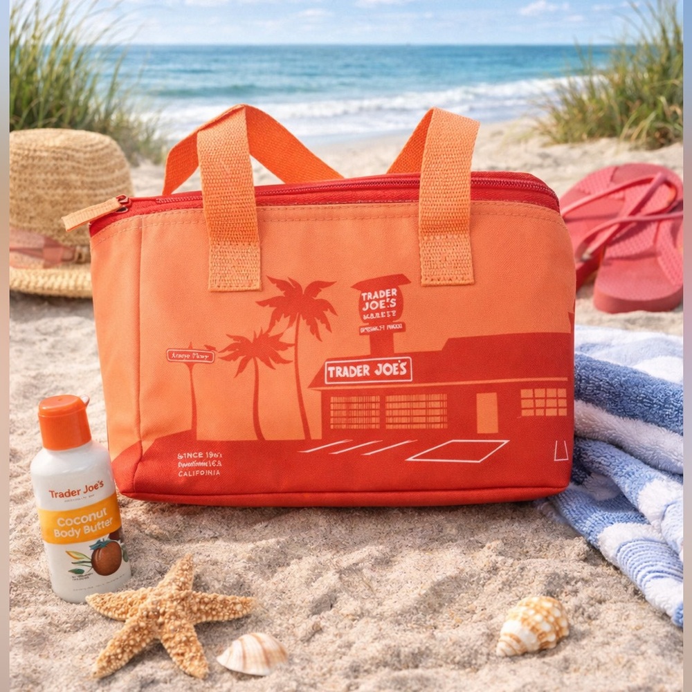 NEW Trader Joe’s Mini Coral Orange Insulated Lunch Bag lunchbox - Picture 8 of 8